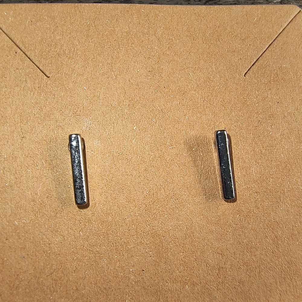 Silver Bar Stud Earrings
